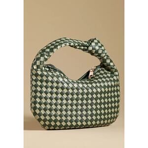 Anthropologie The Brigitte Satchel Melie Bianco Green Check Edition NWOT Modern